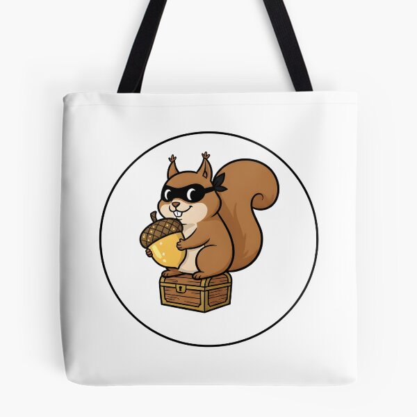 Item preview, Sneaky Squirrel Bandit Stealing Acorn Cute Cartoon Art. designed and sold by The-T-In-Retro.
