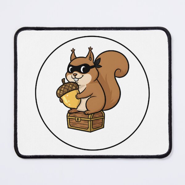 Item preview, Sneaky Squirrel Bandit Stealing Acorn Cute Cartoon Art. designed and sold by The-T-In-Retro.