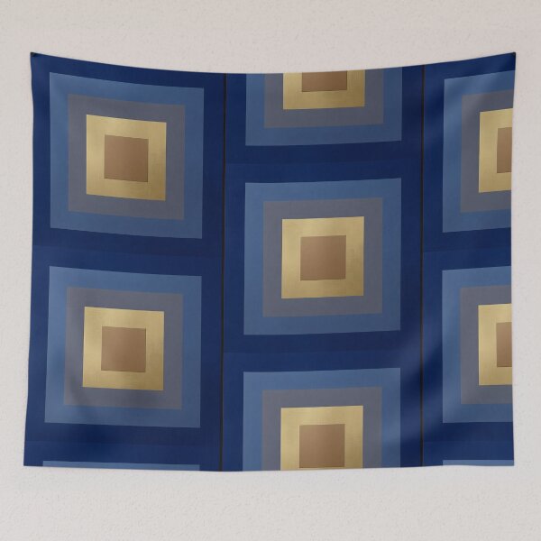 Item preview, Minimalist Concentric Squares | Royal Blue and Gold Geometry | Modern Abstract Color Theory designed and sold by SergioMiklos.