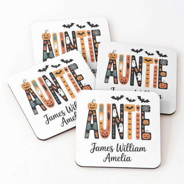 Item preview, Halloween Auntie with Kids Names Personalized Spooky Aunt designed and sold by papertaless.