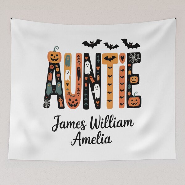 Item preview, Halloween Auntie with Kids Names Personalized Spooky Aunt designed and sold by papertaless.