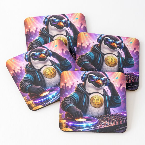 Item preview, Bitcoin DJ Penguin – Crypto Party Design – SatoshiLife Collection designed and sold by SatoshiLife.