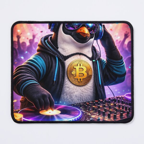 Item preview, Bitcoin DJ Penguin – Crypto Party Design – SatoshiLife Collection designed and sold by SatoshiLife.