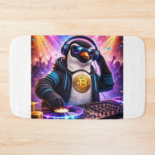 Item preview, Bitcoin DJ Penguin – Crypto Party Design – SatoshiLife Collection designed and sold by SatoshiLife.