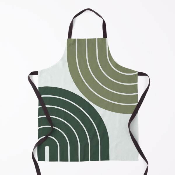 Item preview, Mid Century Modern Geometric Arches - Sage & Forest Green designed and sold by nineFlorals.