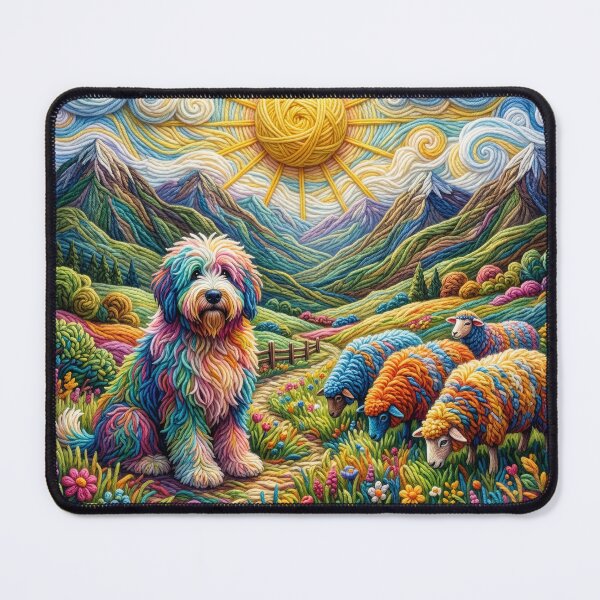 Item preview, Yarn Sheepdog Watches Over Yarn Sheep designed and sold by Tridentulus.