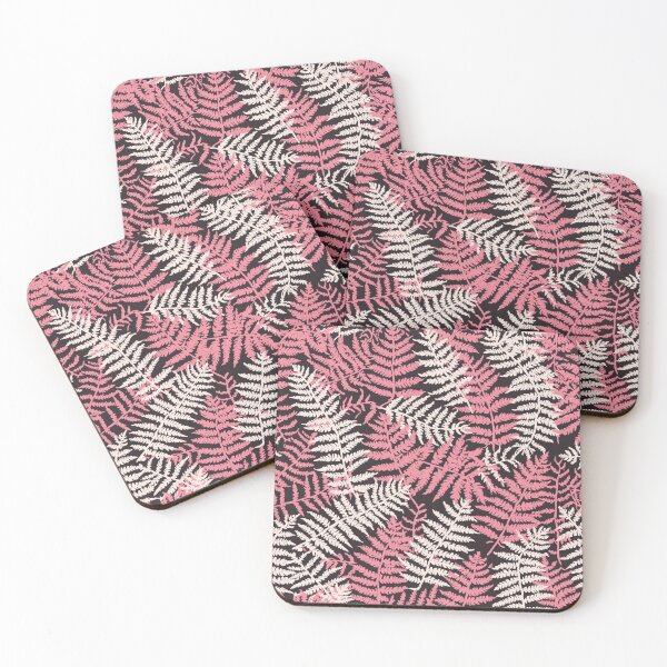 Item preview, Dark Light Cotton Candy Pink Fern Pattern designed and sold by burbankdesigns.