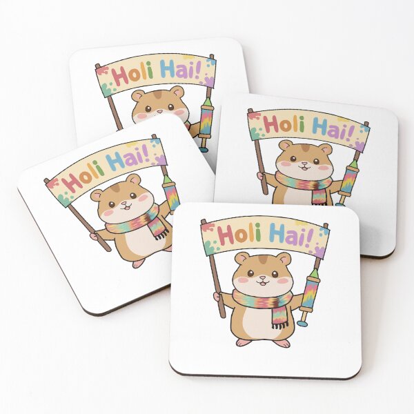 Item preview, Cute Hamster Holi Celebration-Kawaii Festival of Colors Sticker designed and sold by pn_terest.