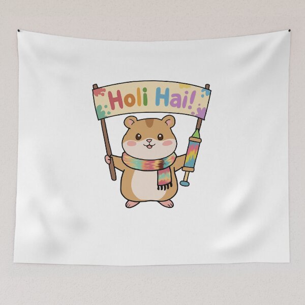 Item preview, Cute Hamster Holi Celebration-Kawaii Festival of Colors Sticker designed and sold by pn_terest.