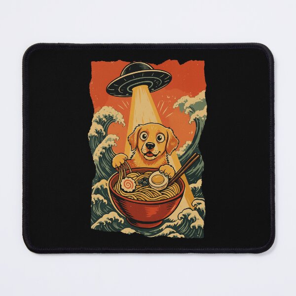 Item preview, Dog Ramen UFO Abduction Retro Japanese Style designed and sold by JEFDodsonArt.