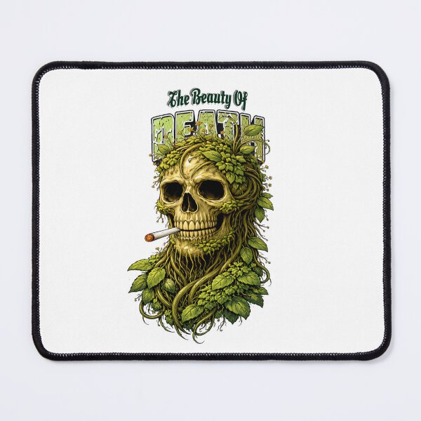 Item preview, Smoking Skull Nature Aesthetic T-Shirt – Green Plant Skull Cartoon Streetwear Design” designed and sold by ShawonDesigns.