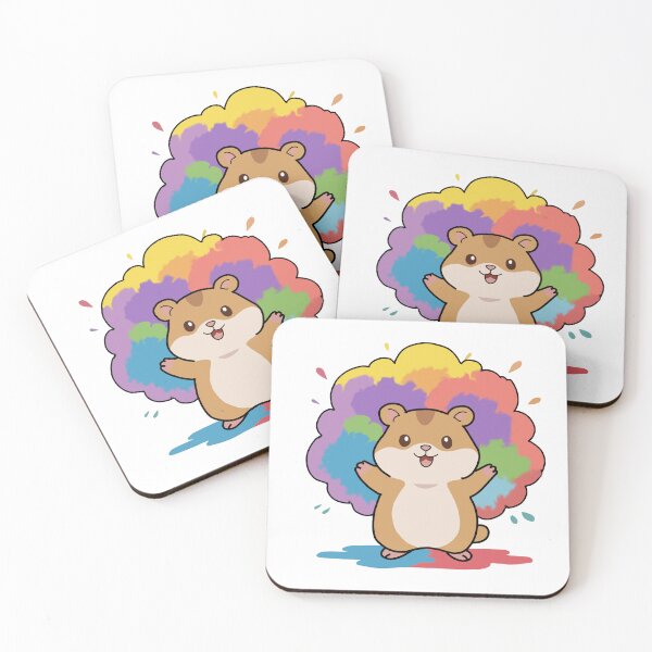 Item preview, Happy Holi Hamster-Cute Color Splash Kawaii Festival Sticker designed and sold by pn_terest.