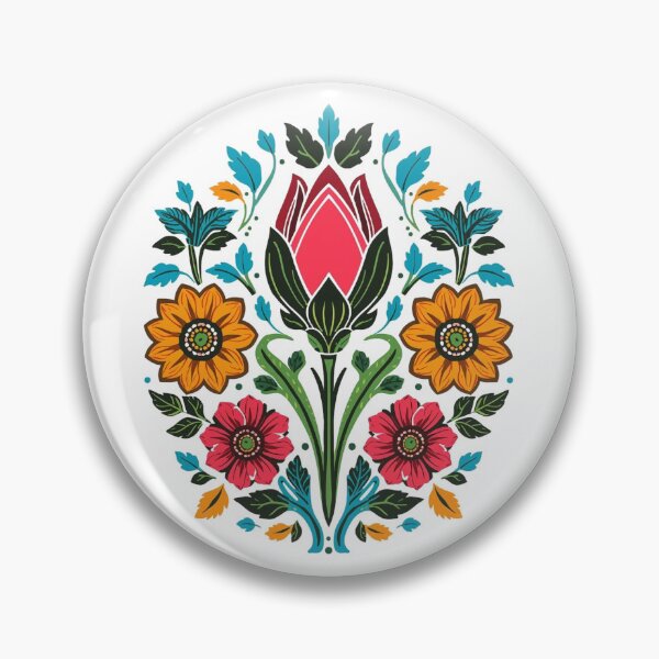 Item preview, Łowicz Rebirth | Slavic Folk Wycinanki Flower Bud | Colorful Spring Design designed and sold by YvkafromPoland.