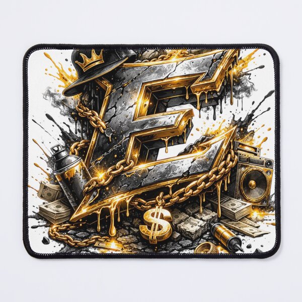 Item preview, Hip Hop Gold Chain Letter E Graffiti designed and sold by NOVR.