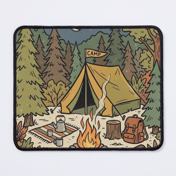 Item preview, Vintage 70s Camping Tent Illustration designed and sold by urbinet.