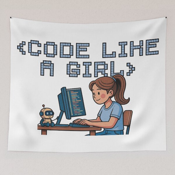 Item preview, Code Like a Girl - Women in STEM Coding Programmer designed and sold by Silver Realm Studio.