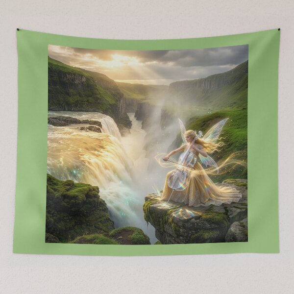 Item preview, Fairy Plays Her Cello by a Raging Waterfall designed and sold by Tridentulus.