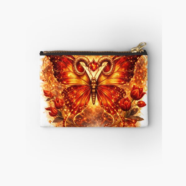 Item preview, Aries Zodiac Butterfly – Fiery Ram Wings Fantasy Art | Astrology, Red Gold Butterfly, Horoscope Design designed and sold by martin-i13.
