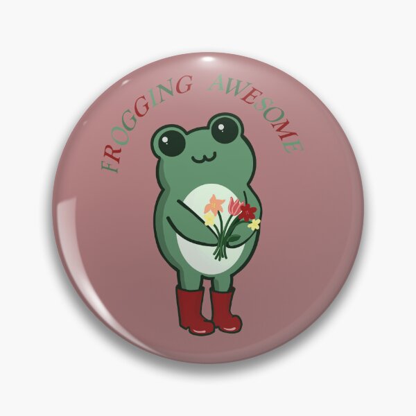 Item preview, Frogging Awesome – Cute frog with flowers & red rubber boots designed and sold by marlenamyr.