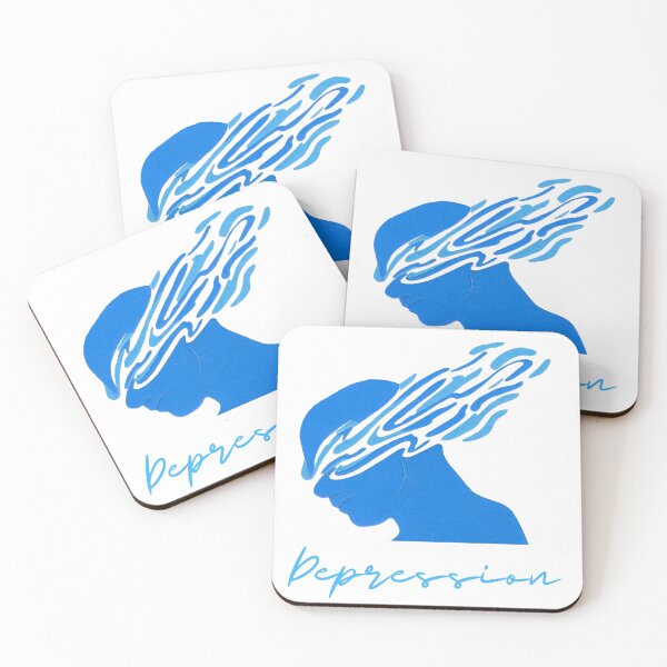 Item preview, Depression Vintage boho art design blue emotional designed and sold by NK Design Lab.