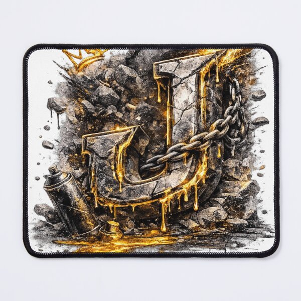 Item preview, Hip Hop Gold Metal Letter J Graffiti designed and sold by NOVR.