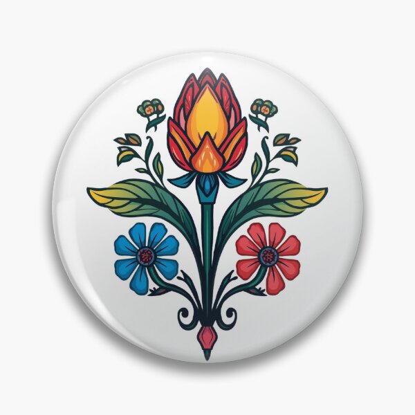Item preview, Łowicz Rebirth | Slavic Folk Wycinanki Flower Bud | Colorful Spring Design designed and sold by YvkafromPoland.
