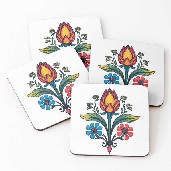Item preview, Łowicz Rebirth | Slavic Folk Wycinanki Flower Bud | Colorful Spring Design designed and sold by YvkafromPoland.