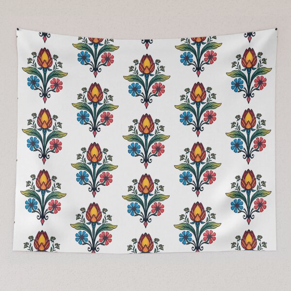 Item preview, Łowicz Rebirth | Slavic Folk Wycinanki Flower Bud | Colorful Spring Design designed and sold by YvkafromPoland.
