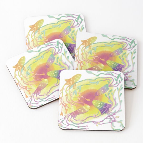 Item preview, Golden Jellyfish Spirit Nature Art designed and sold by FaliushART.