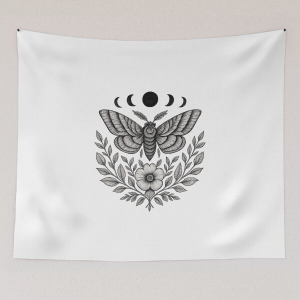 Item preview, Botanical Death Moth Gothic Floral designed and sold by GraveyardGlam.