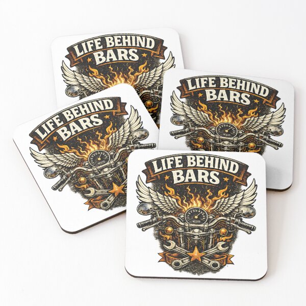 Item preview, Life Behind Bars Motorcycle T-Shirt,  Clothes, Gifts – Vintage Biker Handlebar Design, Garage Style Moto Graphic designed and sold by MartinioArtStudio.