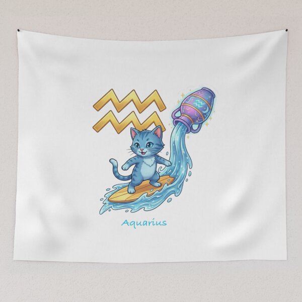 Item preview, ♒ Aquarius - The Skater Cat designed and sold by ToieStore.