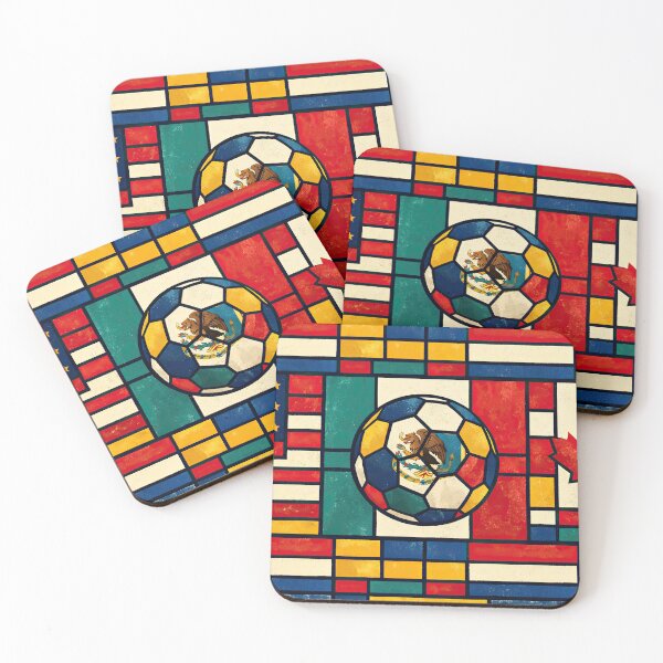 Item preview, Elegant World Cup Stadiums Geometrical | Soccer Flags Mexico Canada USA designed and sold by BrickByDream.