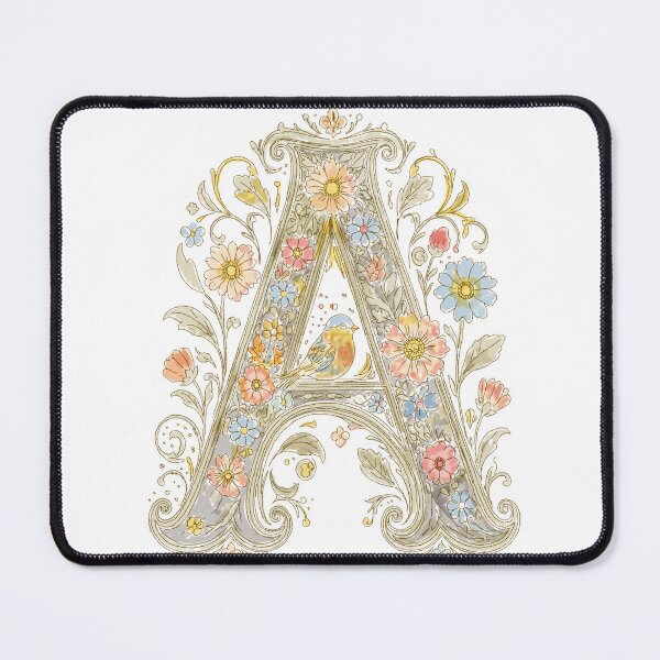 Item preview, Letra A floral con pájaro designed and sold by PallaviS.