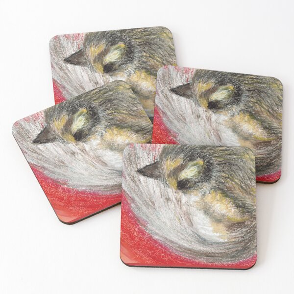 Item preview, Norwegian Forest Cat Manja snuggles on the red blanket, oil pastel designed and sold by KALINKA-MOJA.