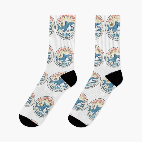 Item preview, Funny Shark Society Still Working On Social Skills designed and sold by Wear Sculpt.