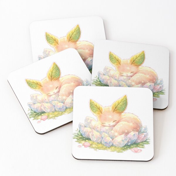 Item preview, Sleeping Leaf Sprite on Magic Crystals - Whimsical Watercolor Art designed and sold by Art-Selling.