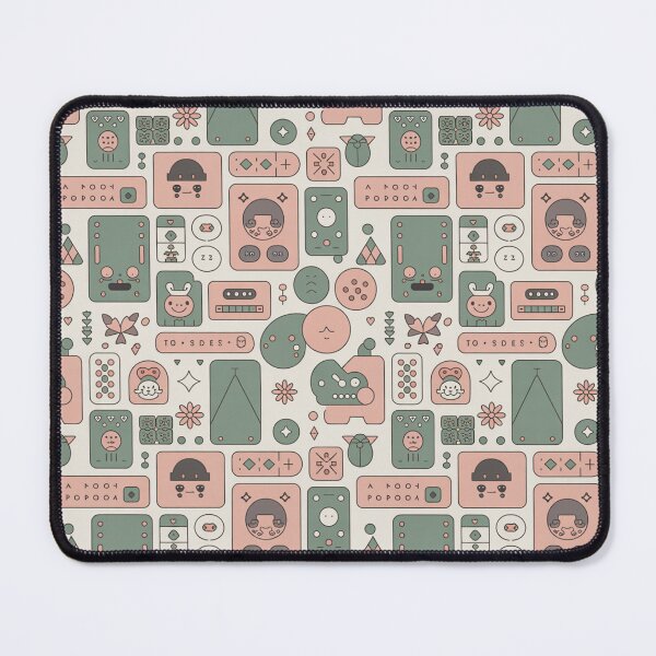 Item preview, Cute Kawaii Retro Abstract Pattern with Cassettes Bugs Elephants Pastel Vibes designed and sold by Midnight Veil Designs.