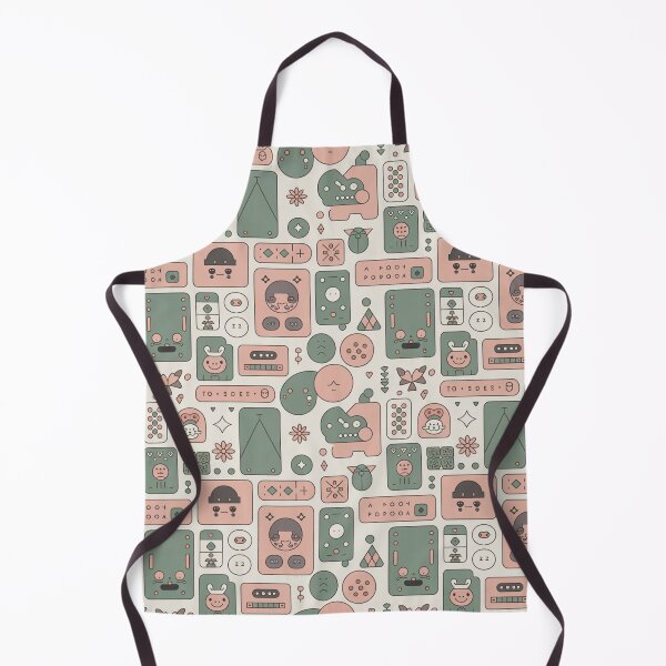 Item preview, Cute Kawaii Retro Abstract Pattern with Cassettes Bugs Elephants Pastel Vibes designed and sold by Midnight Veil Designs.