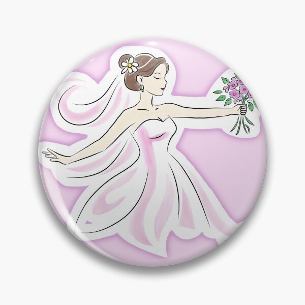 Item preview, Romantic Dancing Bride with Pink Flowers Wedding Sticker designed and sold by pn_terest.