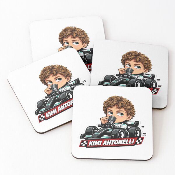 Item preview, Kimi Antonelli Chibi F1 Racing Espresso designed and sold by MonkiFlipp.