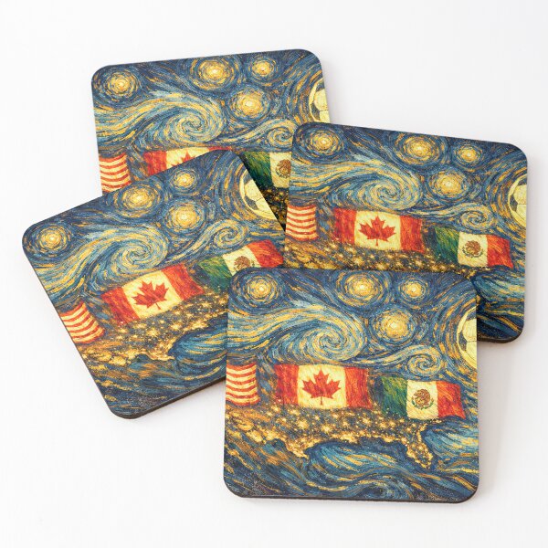 Item preview, North America Soccer Starry Night Dreamy and Swirls Inspired from Van Gogh designed and sold by BrickByDream.