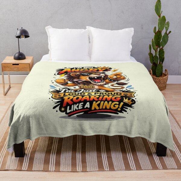 Item preview, Cute Lion King Roaring Sticker – Funny I am Not Angry, I am Just Awesome Cartoon Lion Design designed and sold by Trigart-art.