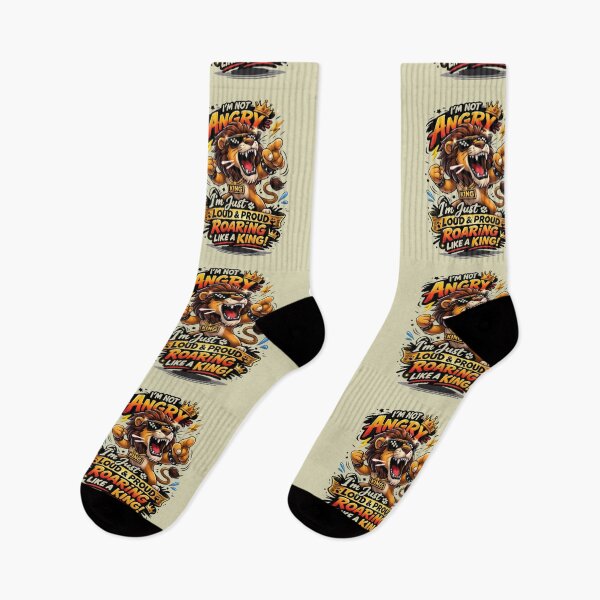 Item preview, Cute Lion King Roaring Sticker – Funny I am Not Angry, I am Just Awesome Cartoon Lion Design designed and sold by Trigart-art.