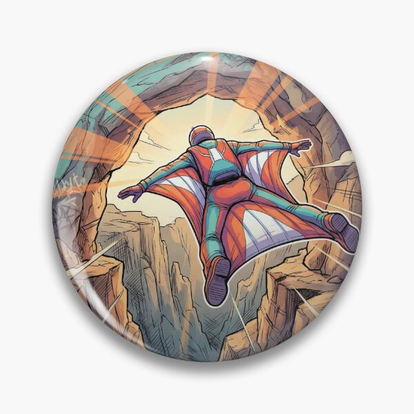 Item preview, Wingsuit Vertige Canyon – Illustration Street Art Pop Art Manga Extreme designed and sold by PLUSHIWORLDtm.