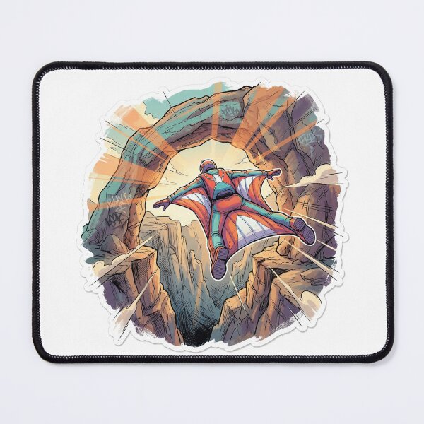 Item preview, Wingsuit Vertige Canyon – Illustration Street Art Pop Art Manga Extreme designed and sold by PLUSHIWORLDtm.