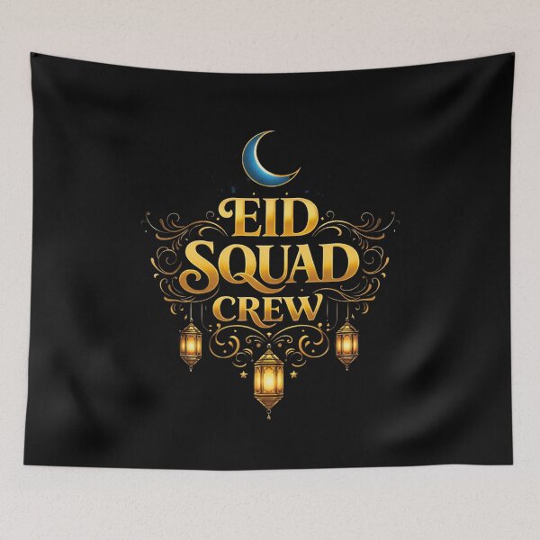 Item preview, Eid Squad Crew Crescent Moon Lantern Minimal Islamic Eid Design designed and sold by bilal sibgui.