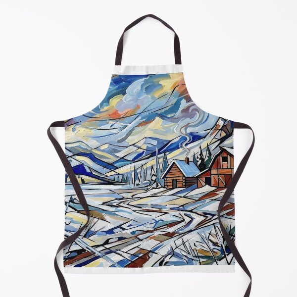 Item preview, Cozy Winter Cabin Mountain Landscape Snow Art designed and sold by Meteor Destroyer.