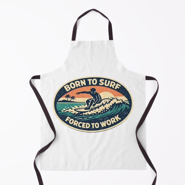 Item preview, Born to Surf Forced to Work Sticker | Vintage Surf Sticker | Gulf Coast Surf Tee | Retro Surf Life Design designed and sold by Fierce Wave Supply Co..