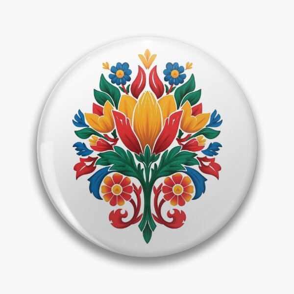 Item preview, Łowicz Rebirth | Slavic Folk Wycinanki Flower Bud | Colorful Spring Design designed and sold by YvkafromPoland.